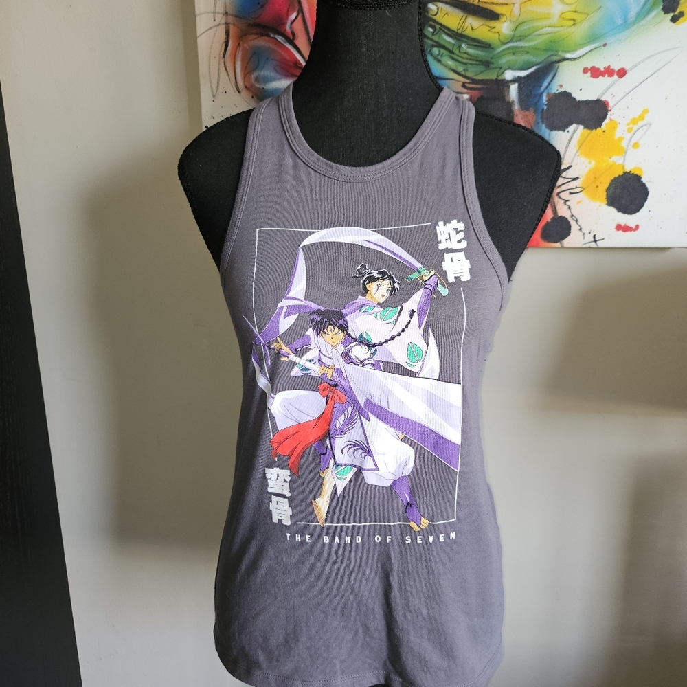5 For $25✨️ Inuyasha Anime Sleeveless Grey Tank Top Shirt Womens Xs Extra Small